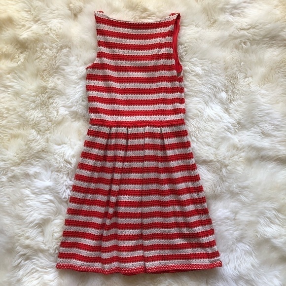 ELLE Striped Eyelet Fit & Flare Sleeveless Dress 2 - Picture 6 of 8